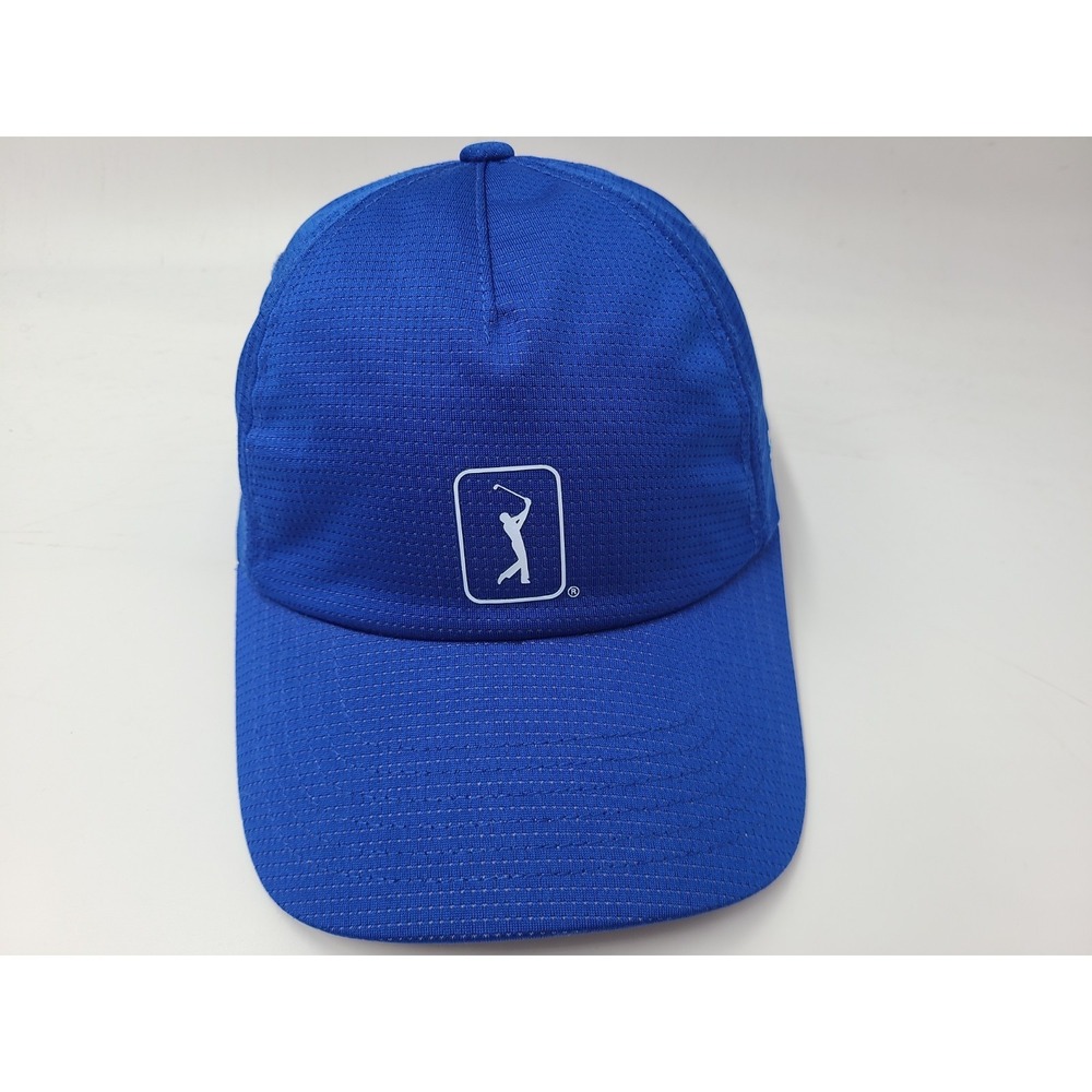 PGA Tour Golf Airflux Adjustable Hat Cap Polyester Casual Logo Men Women Blue